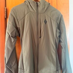 Black Diamond Men’s First Light Stretch Hybrid Hoodie Jacket Size Small, Green